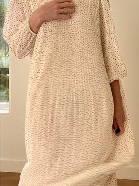 Zara Cream Dot-Print Maxi Dress